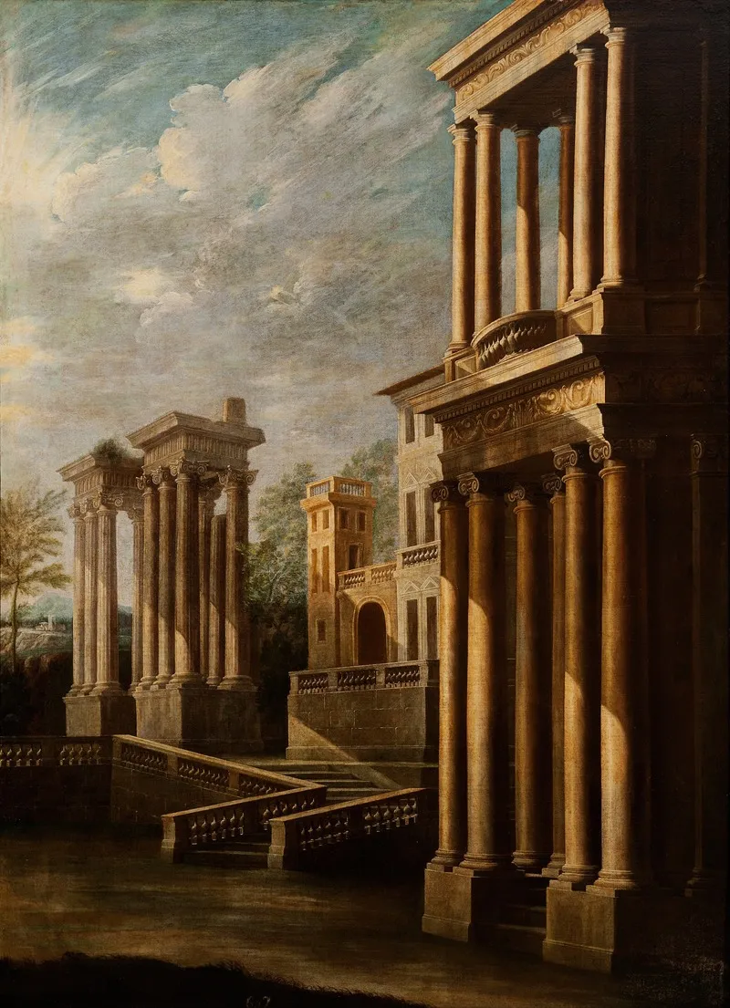 Exterior View Of Buildings Wall Art by Leonardo Coccorante - High-Resolution Digital Print