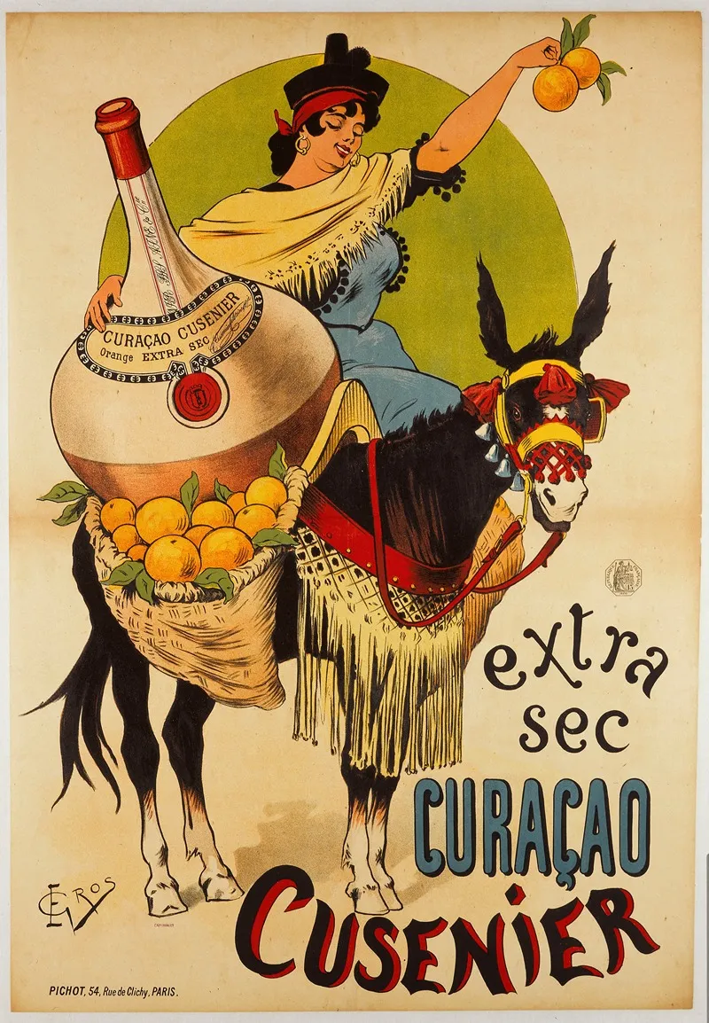 Extra Sec Curacao Cusenier Wall Art by E. Gros - High-Resolution Digital Print
