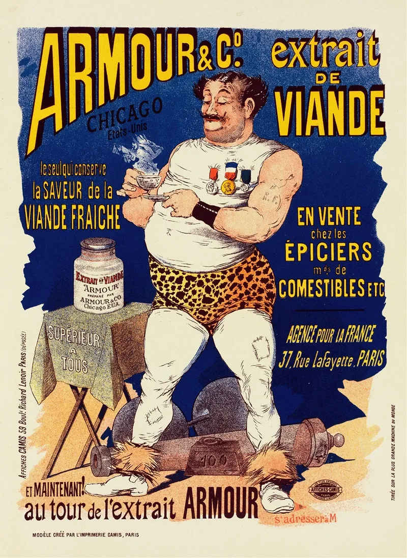 Extrait De Viande Armour Wall Art by Albert Guillaume - High-Resolution Digital Print