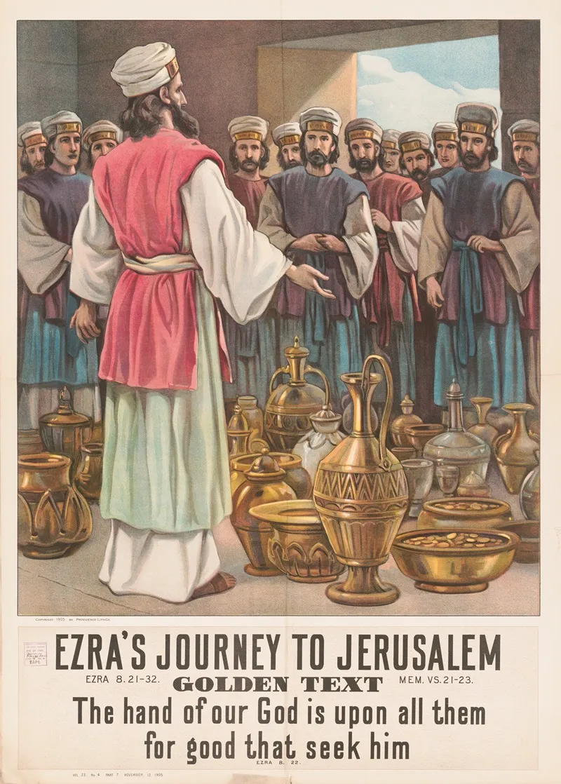 Ezras Journey To Jerusalem 2 Wall Art by Providence Lith. Co - High-Resolution Digital Print