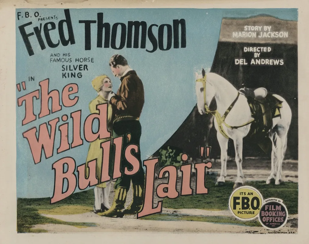 F B O Presents Fred Thomson And His Famous Horse Silver King In The Wild Bulls Lair Wall Art by Del Andrews - High-Resolution Digital Print