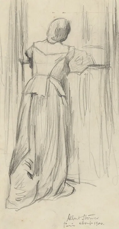 F L Portrait Of Woman With Back To Viewer At Window