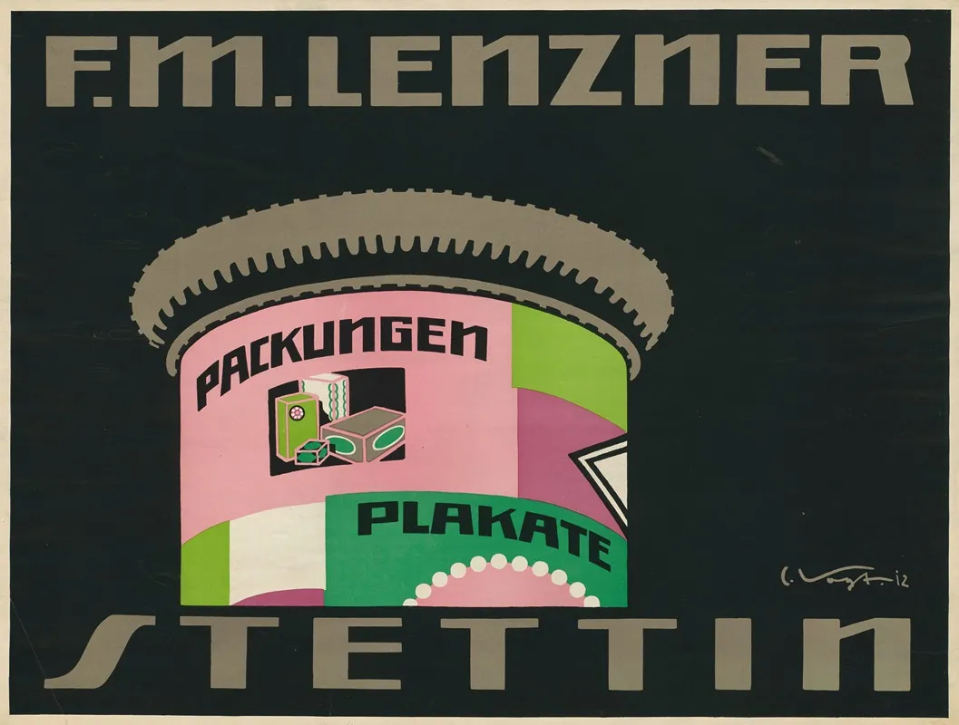 F M Lenzner Stettin Packungen Plakate Wall Art by Curt Vogt - High-Resolution Digital Print