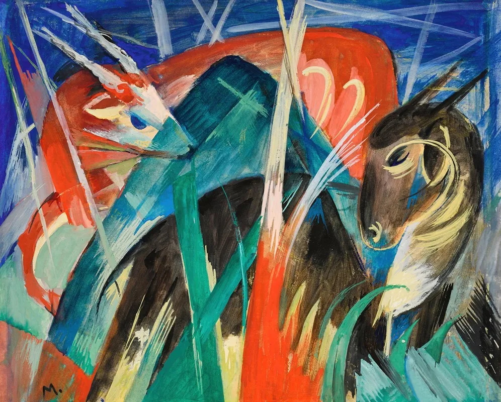 Fabeltiere I Tierkomposition I Wall Art by Franz Marc - High-Resolution Digital Print