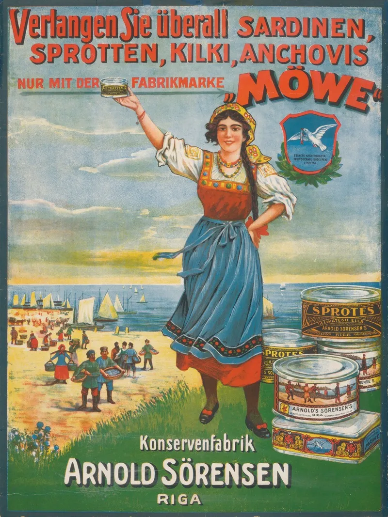 Fabrikmarke Mowe Konservenfabrik Arnold Sorensen Riga