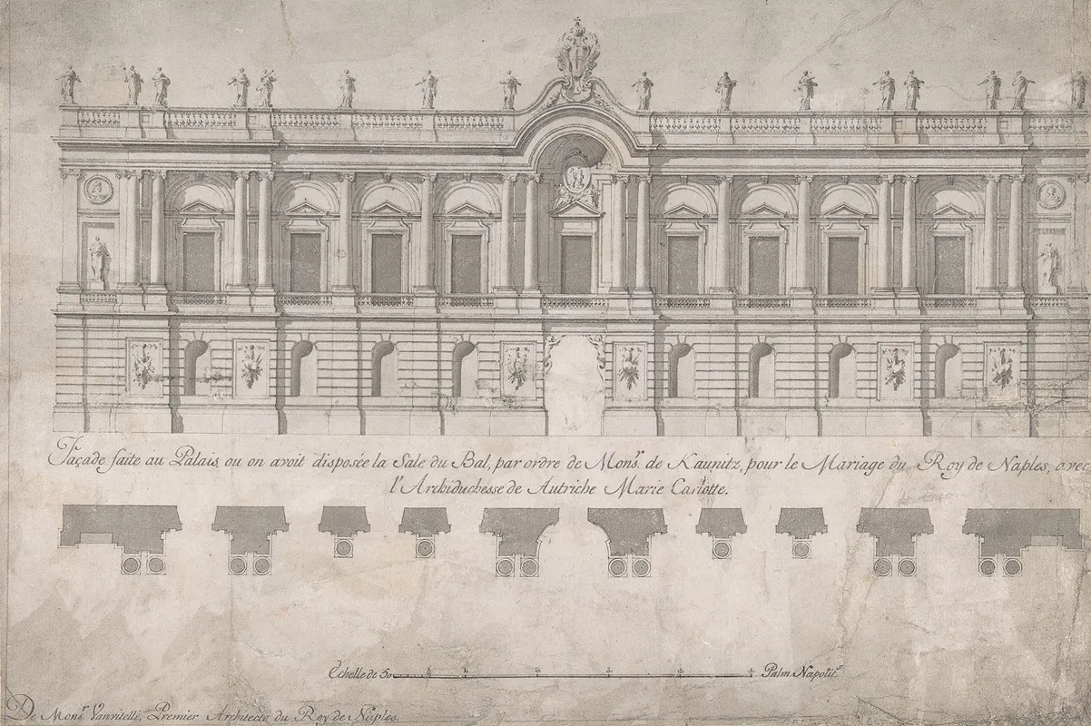 Facade Of Palace Decorated For The Marriage Of The King Of Naples To The Archduchess Of Austria