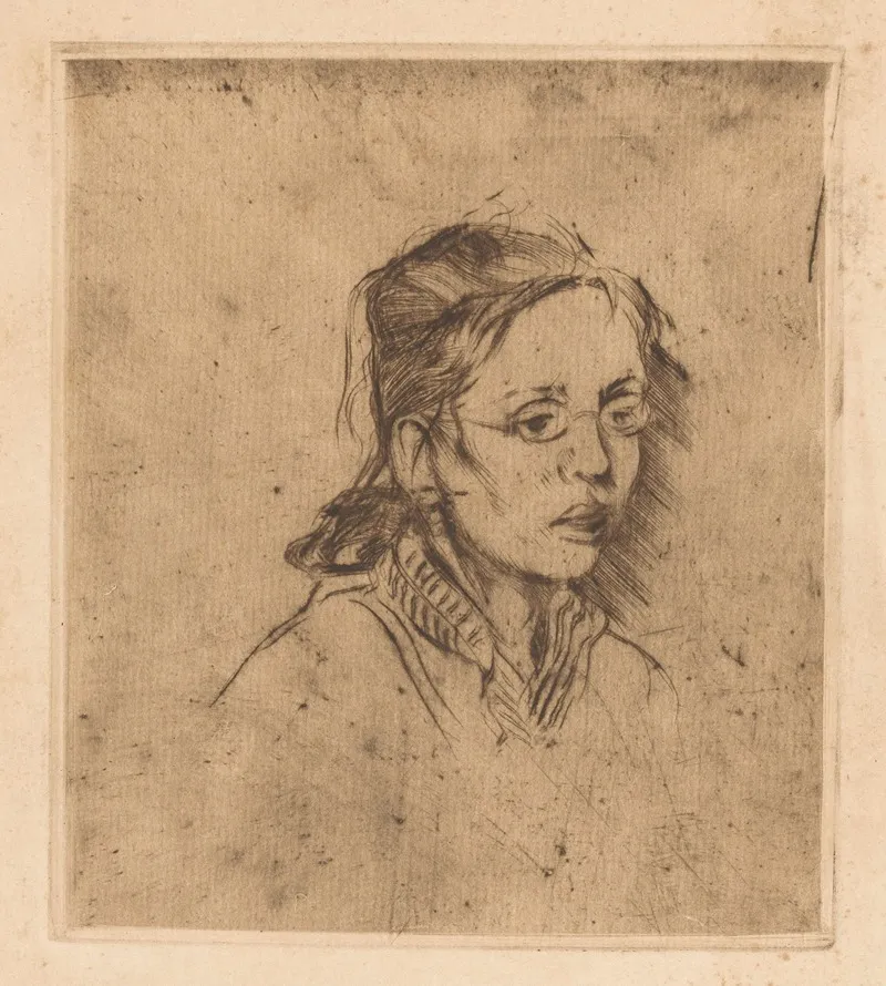 Face Of A Young Woman With Glasses Wall Art by Johannes Löhr - High-Resolution Digital Print