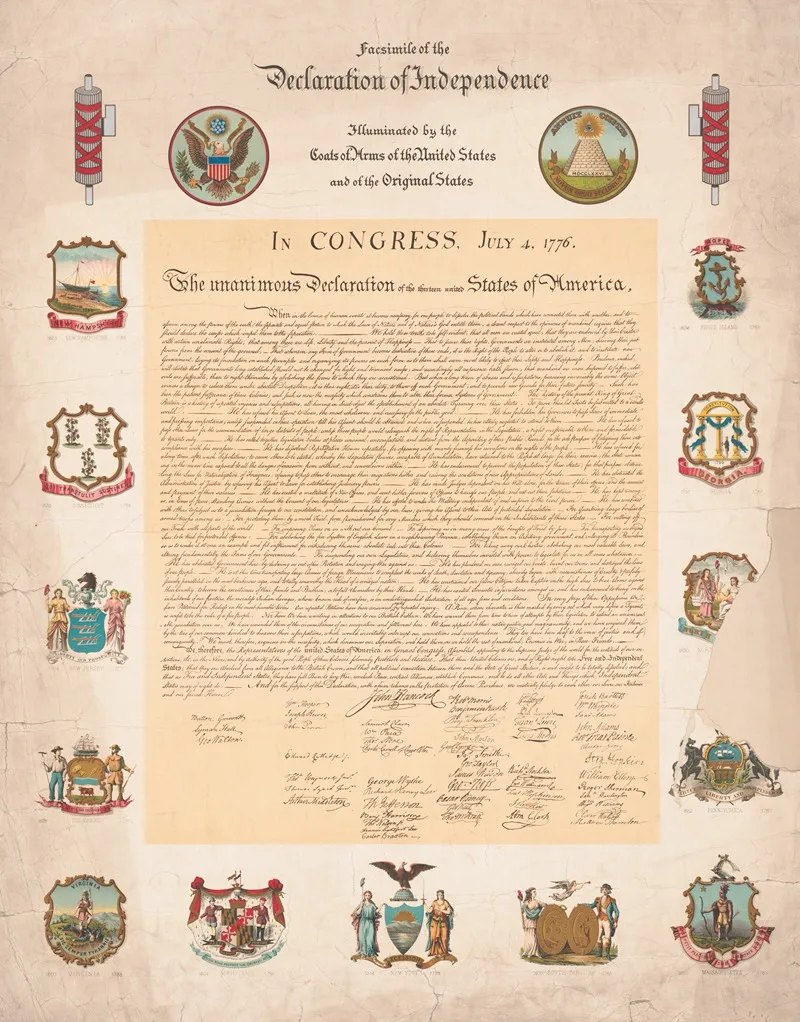 Facsimile Of The Declaration On Independence Wall Art by Anonymous - High-Resolution Digital Print