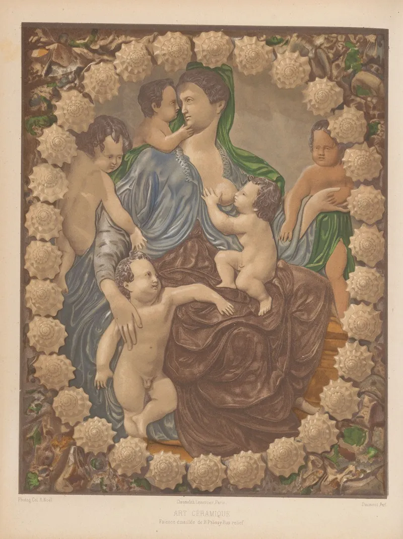Faience Emaillee De B Palissy Bas Relief Wall Art by Joseph Rose Lemercier - High-Resolution Digital Print