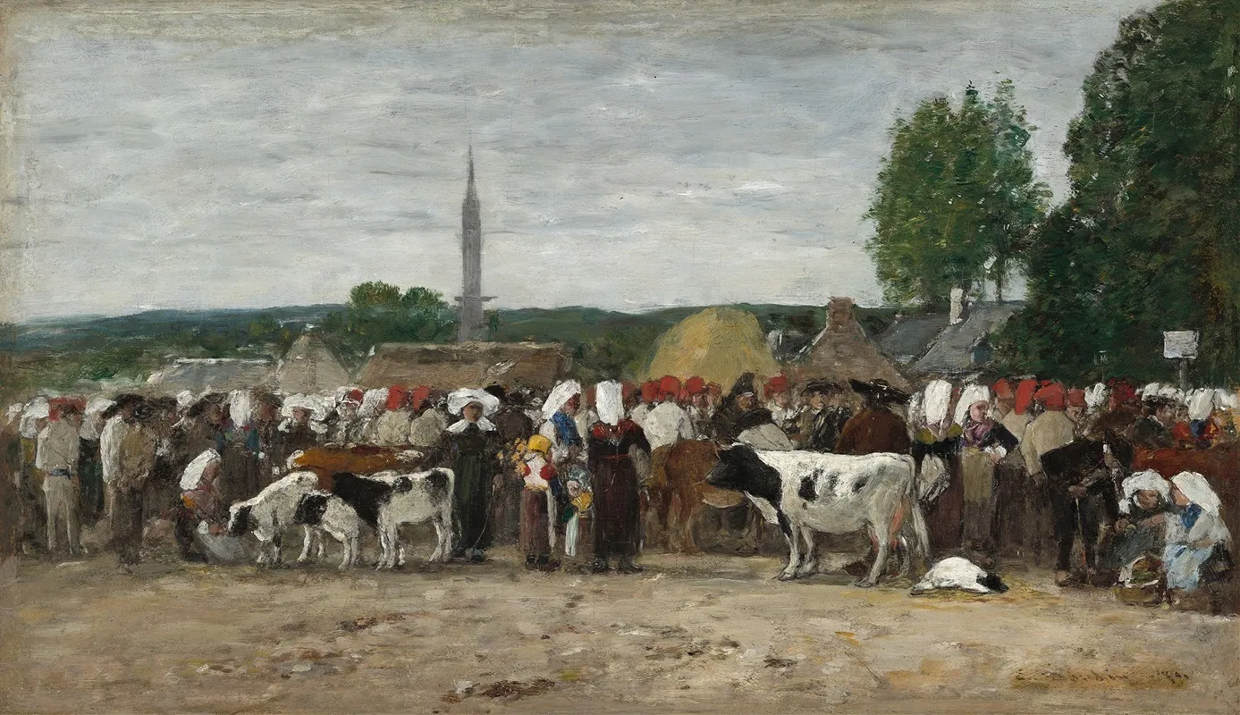 Fair In Brittany Wall Art by Eugène Boudin - High-Resolution Digital Print