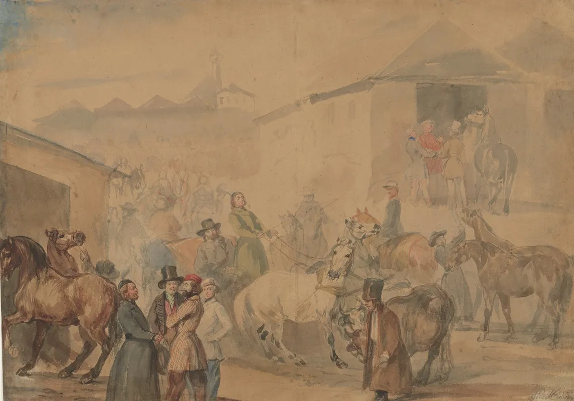 Fair In Mosciska Wall Art by Piotr Michałowski - High-Resolution Digital Print