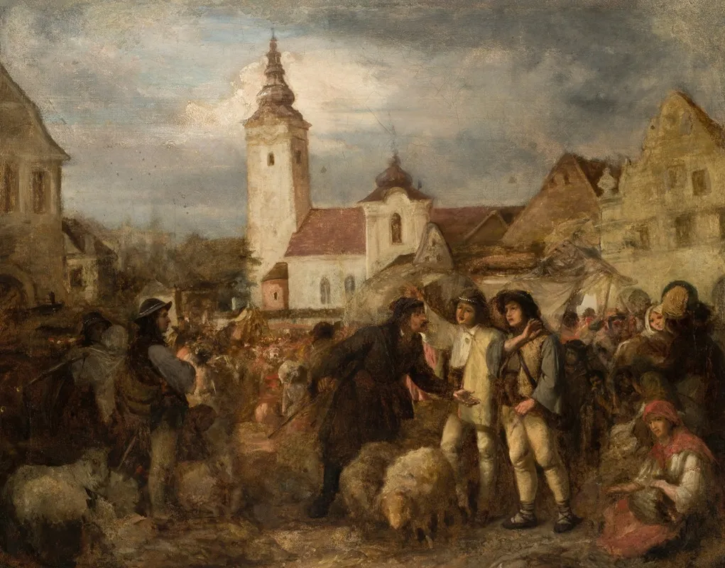 Fair In Nowy Targ Wall Art by Aleksander Kotsis - High-Resolution Digital Print