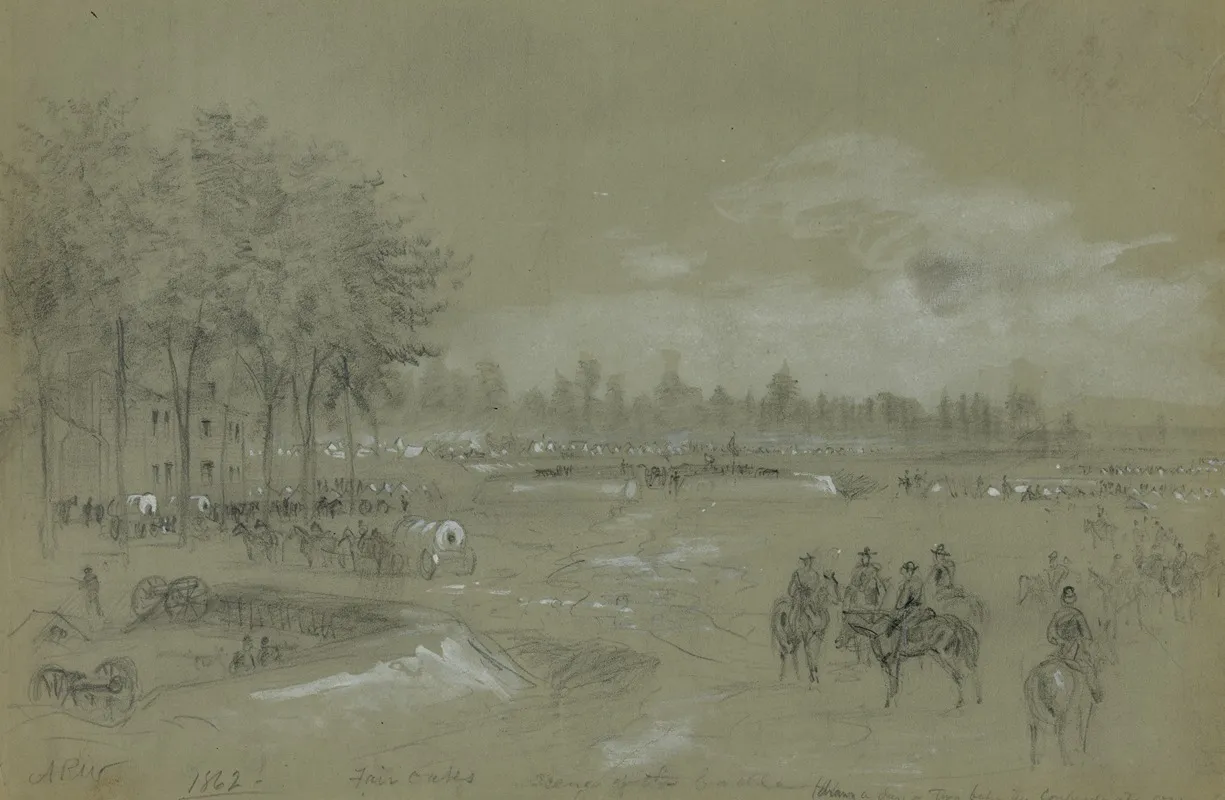 Fair Oaks Scene Of The Battle Drawn A Day Or Two Before The Confederate Assault