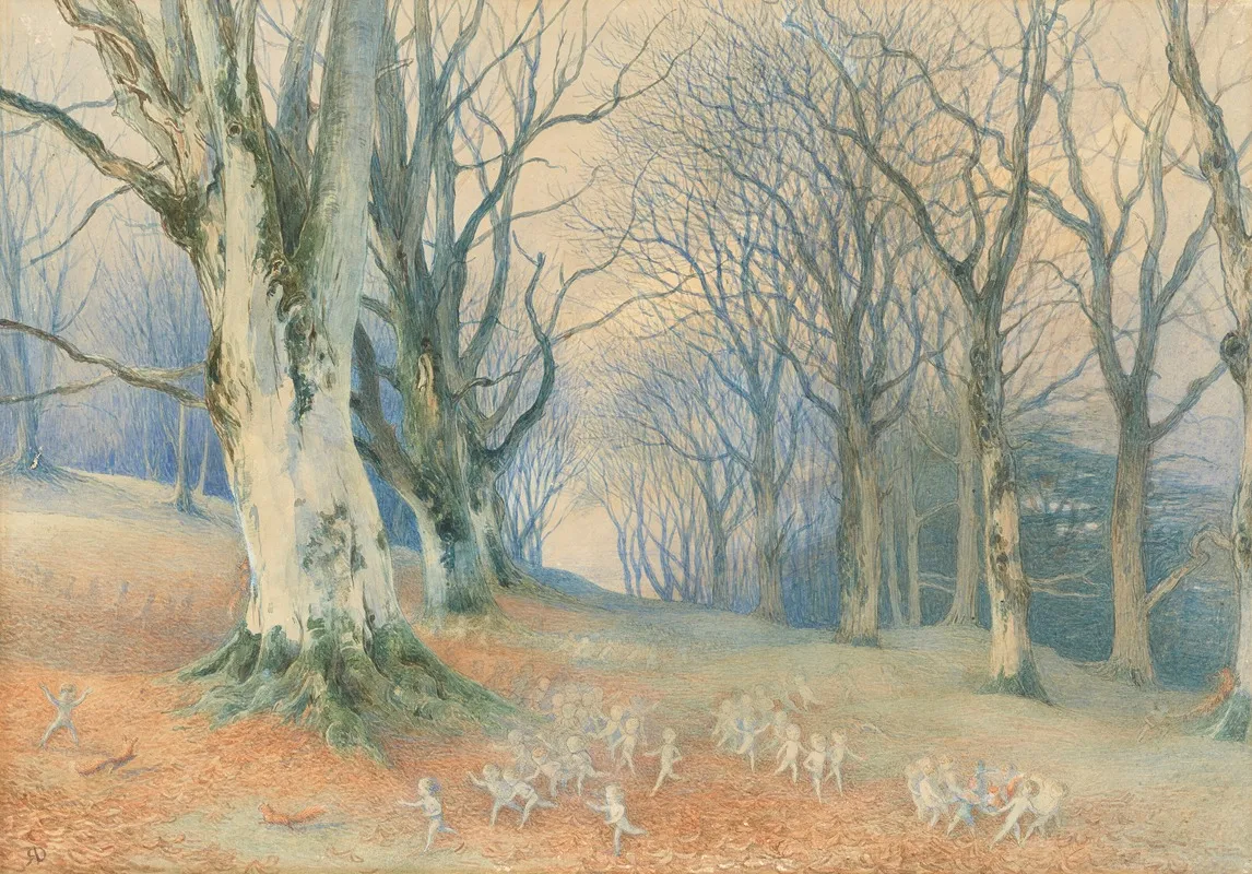 Fairies And Squirrels In A Forest 2 Wall Art by Richard Doyle - High-Resolution Digital Print