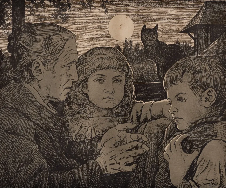 Fairy Tale Storyteller Wall Art by Hans Thoma - High-Resolution Digital Print