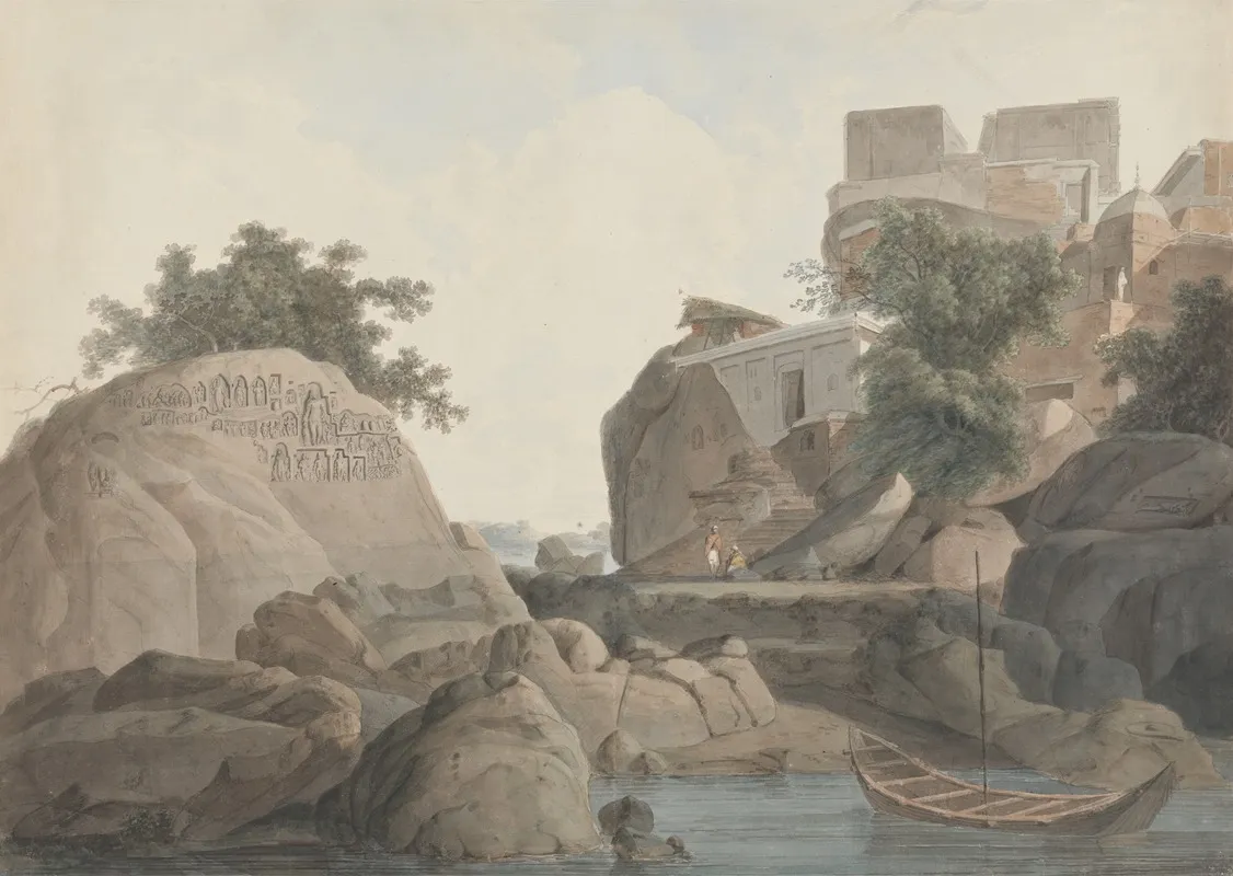 Fakirs Rock At Sultanganj On The Ganges River