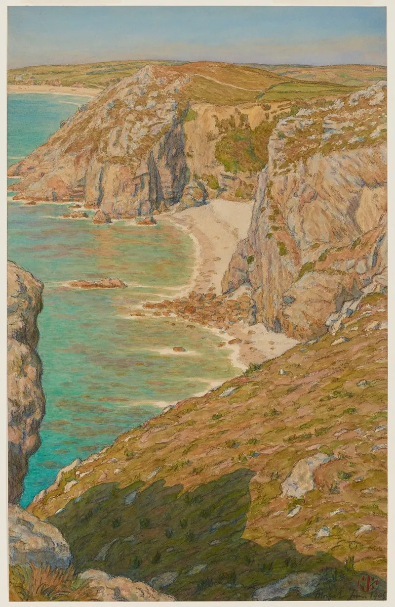 Falaises De Port Haor Morgat 3 Wall Art by Henri Rivière - High-Resolution Digital Print