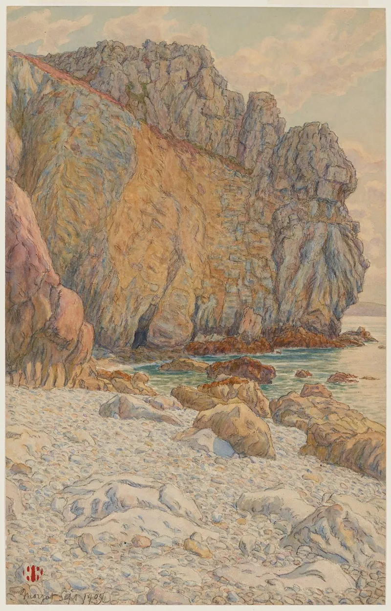 Falaises De Port Haor Morgat Wall Art by Henri Rivière - High-Resolution Digital Print