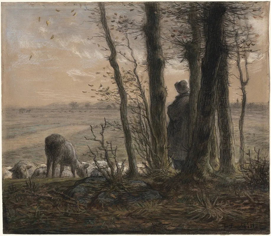 Falling Leaves Wall Art by Jean-François Millet - High-Resolution Digital Print