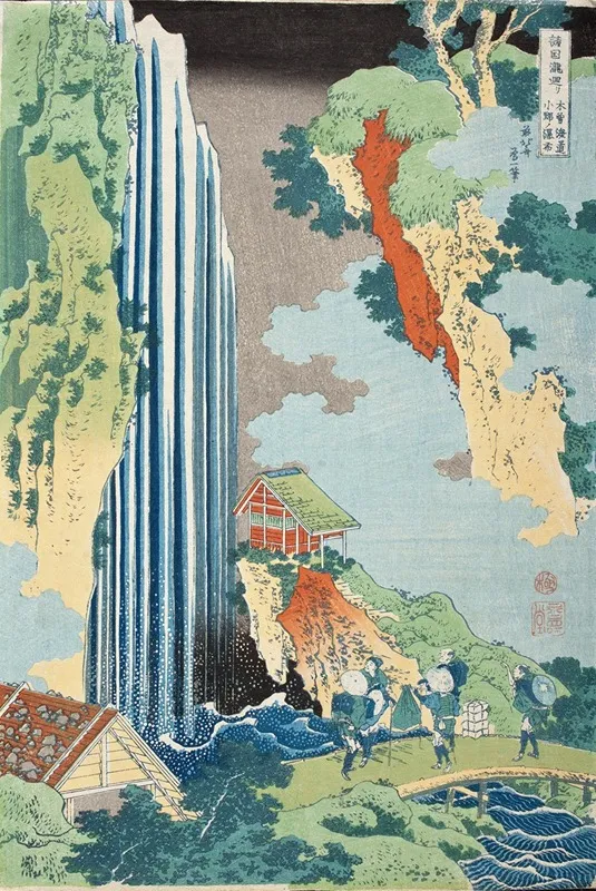 Falls Of Ono On The Kisokaido Wall Art by Katsushika Hokusai - High-Resolution Digital Print