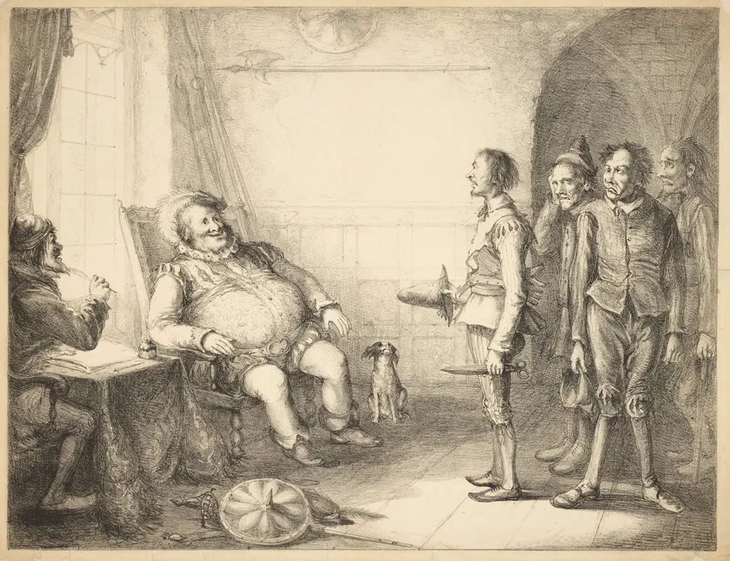 Falstaff At Justice Shallows Mustering His Recruits King Henry Iv Pt 2 Act Iii Sc 2 Wall Art by John Cawse - High-Resolution Digital Print