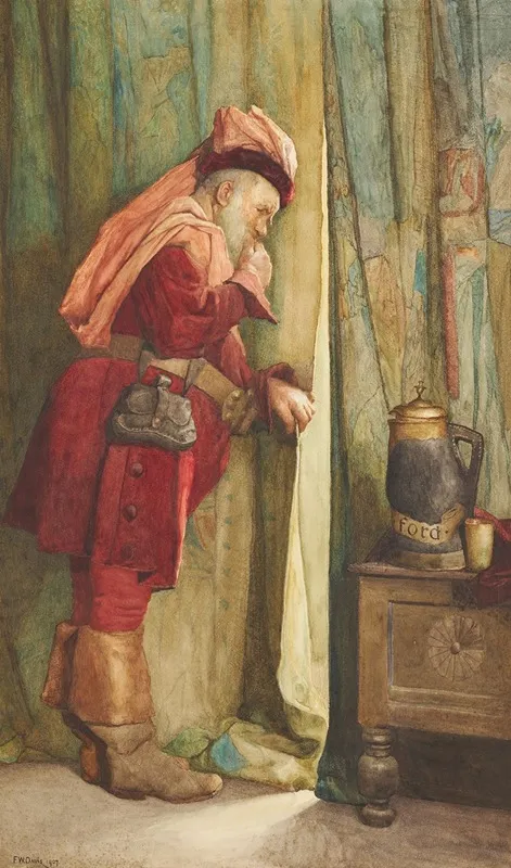 Falstaff I Will Esconce Me Behind The Arras Wall Art by Frederick William Davis - High-Resolution Digital Print