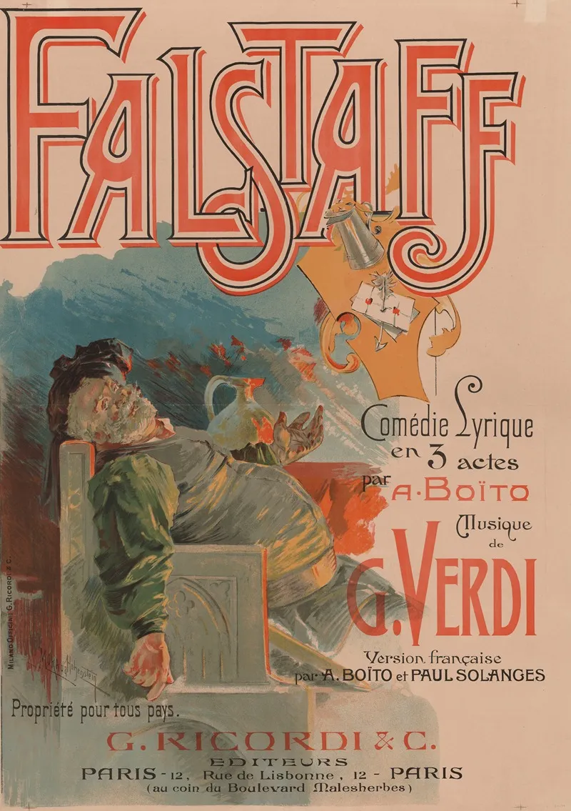 Falstaff Wall Art by Adolfo Hohenstein - High-Resolution Digital Print
