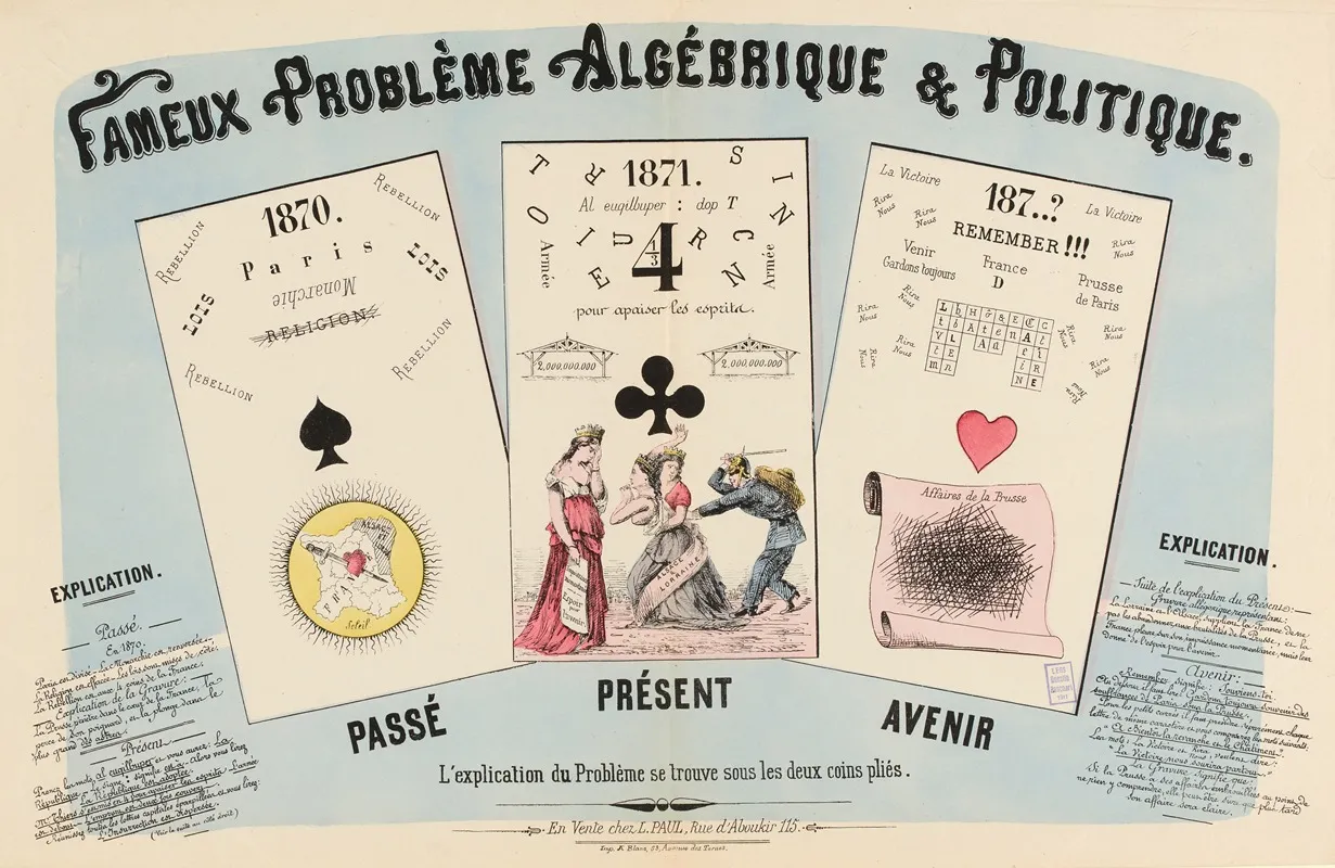 Fameux Probleme Algebrique Politique Wall Art by Imp. A. Blanc - High-Resolution Digital Print