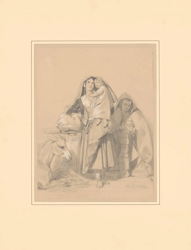 Famille De Paysans Bearnais Au Repos