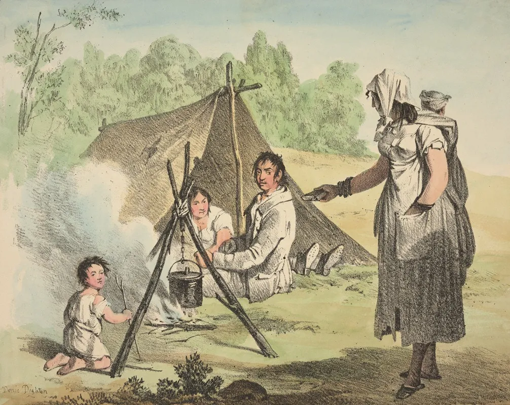 Family Camping Wall Art by Denis Dighton - High-Resolution Digital Print