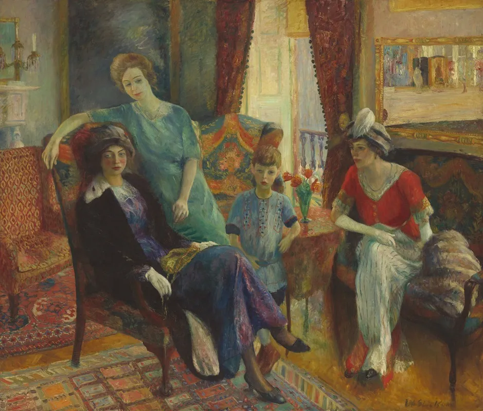 Family Group 5 Wall Art by William James Glackens - High-Resolution Digital Print