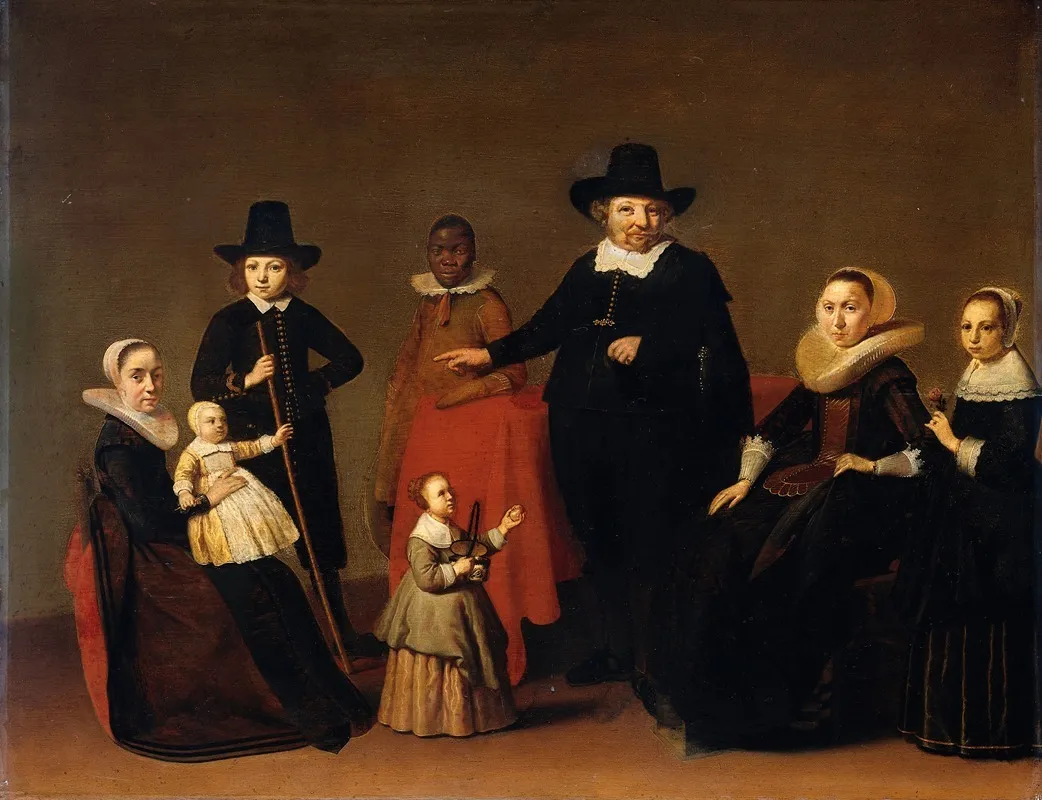 Family Group With A Black Man Wall Art by Willem Cornelisz Duyster - High-Resolution Digital Print