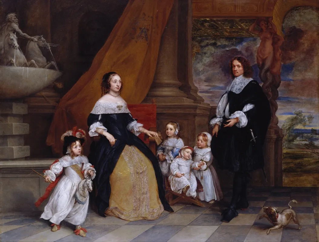 Family Of Jan Baptista Anthoine Wall Art by Gonzales Coques - High-Resolution Digital Print