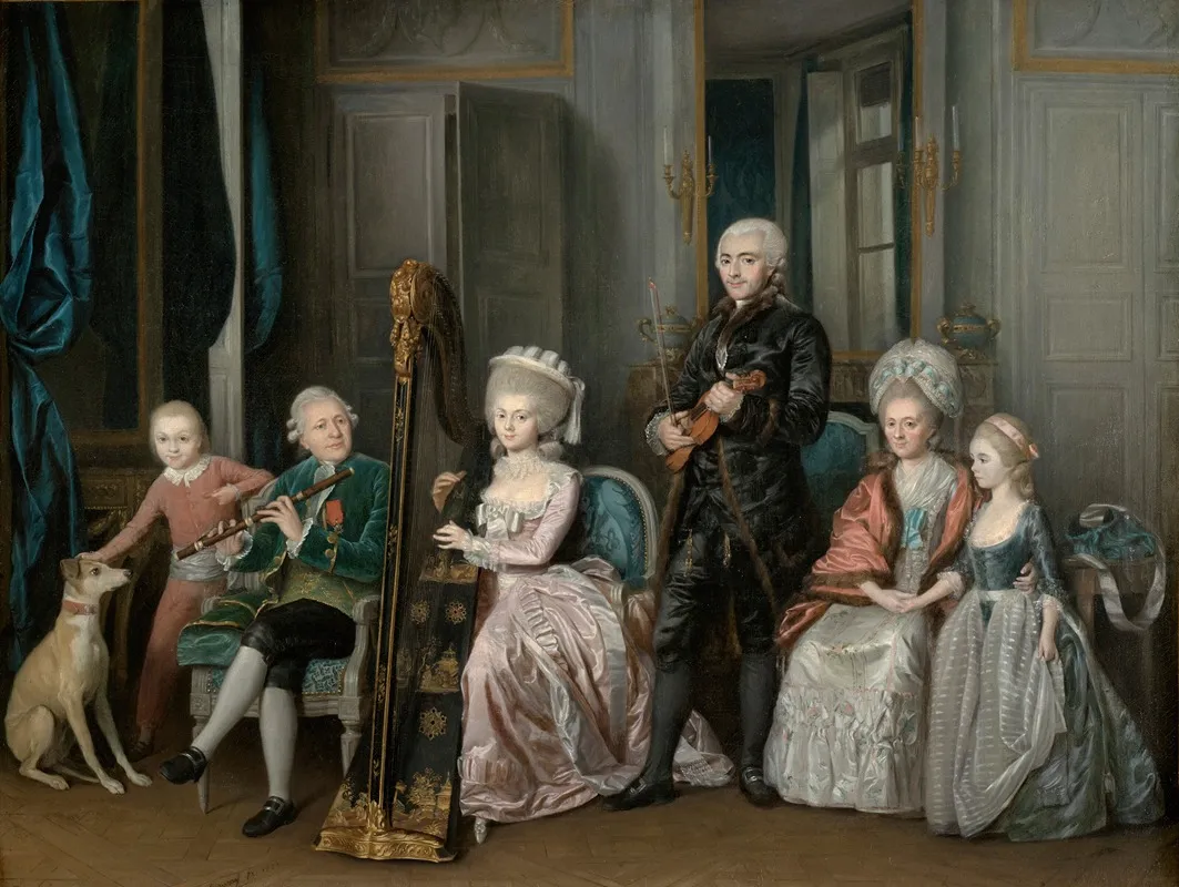Family Portrait Of Louis Philippe Dorleans 1747 1793 Duke Of Chartres Wall Art by Jean-François Garneray - High-Resolution Digital Print