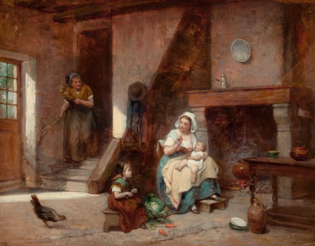 Family Scene 2 Wall Art by Leon Emile Caille - High-Resolution Digital Print