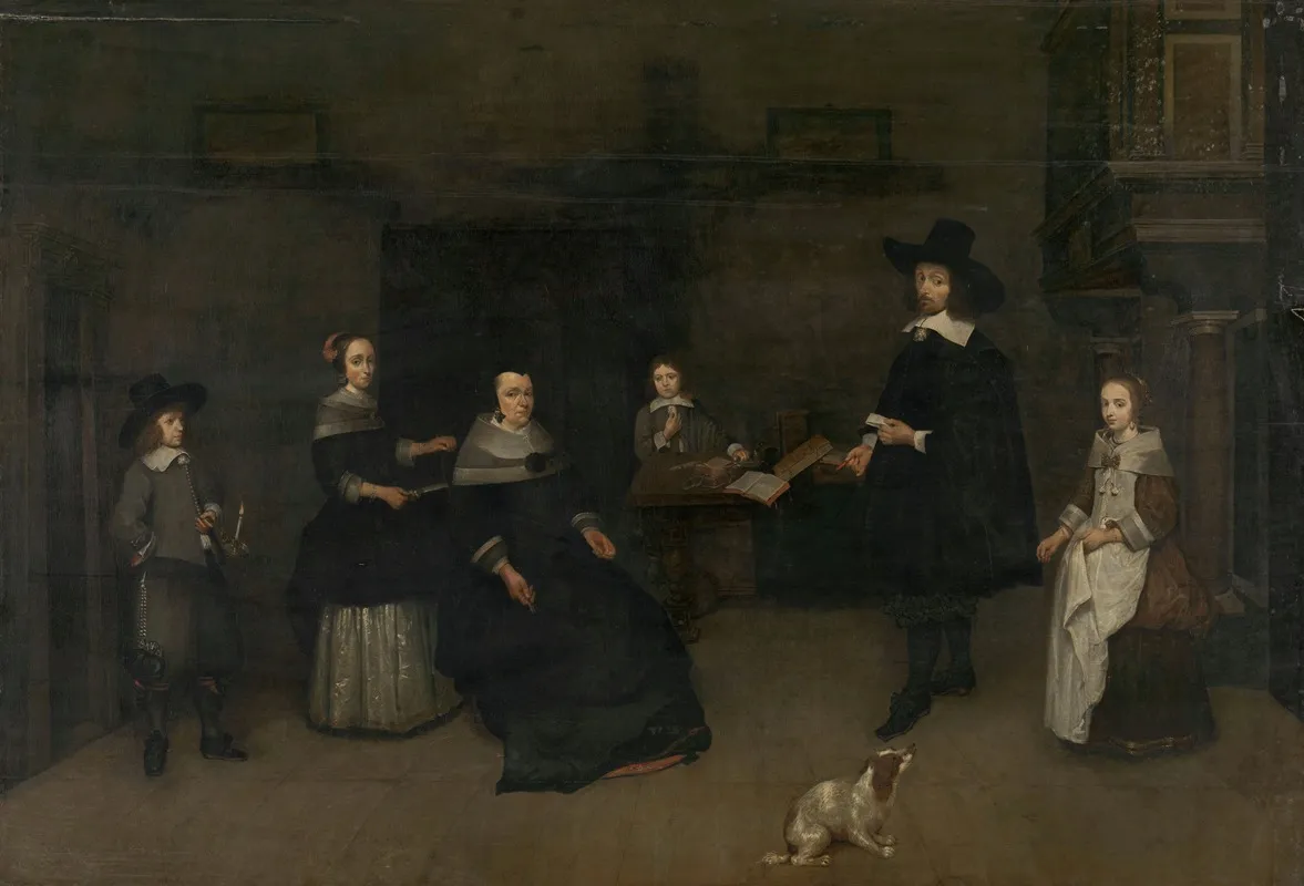 Family Scene 3 Wall Art by Caspar Netscher - High-Resolution Digital Print