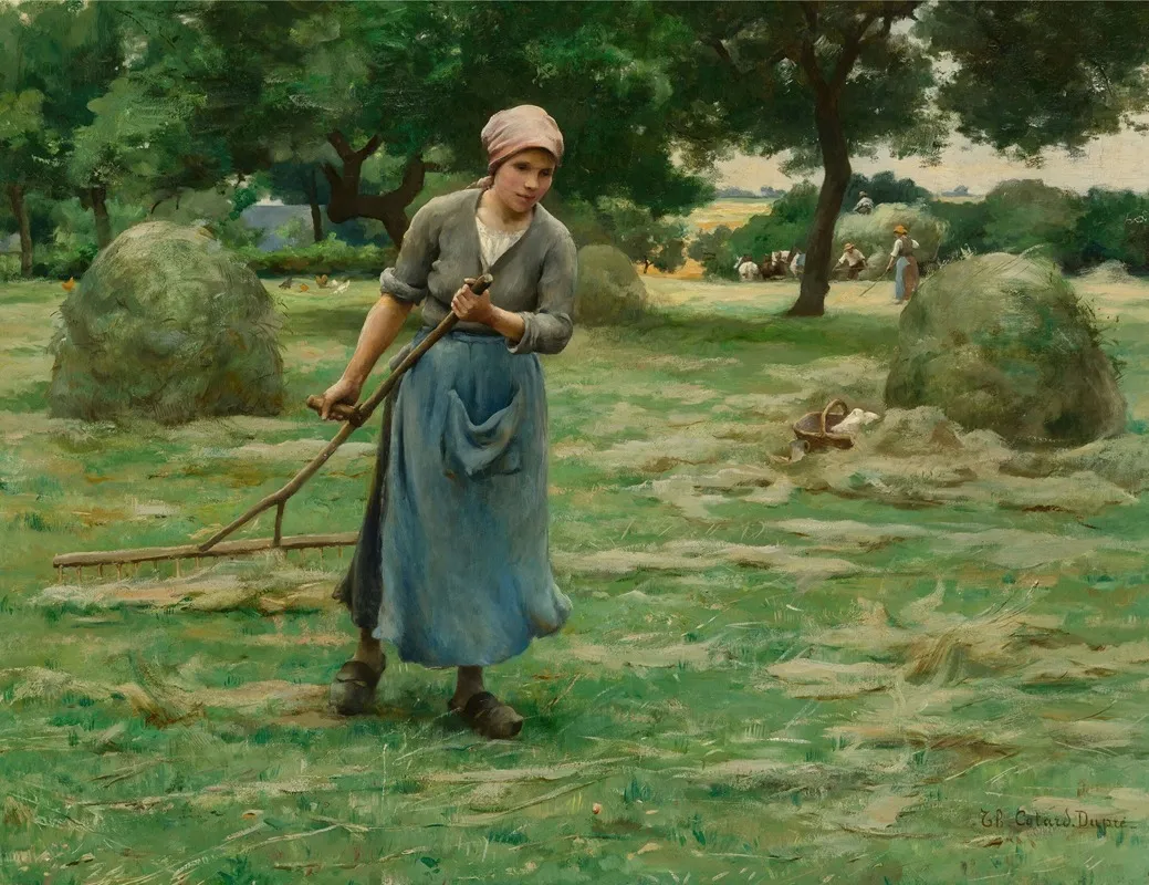 Faneuse Ratissant Raking Tedder Wall Art by Thérèse-Marthe-Françoise Cotard-Dupré - High-Resolution Digital Print