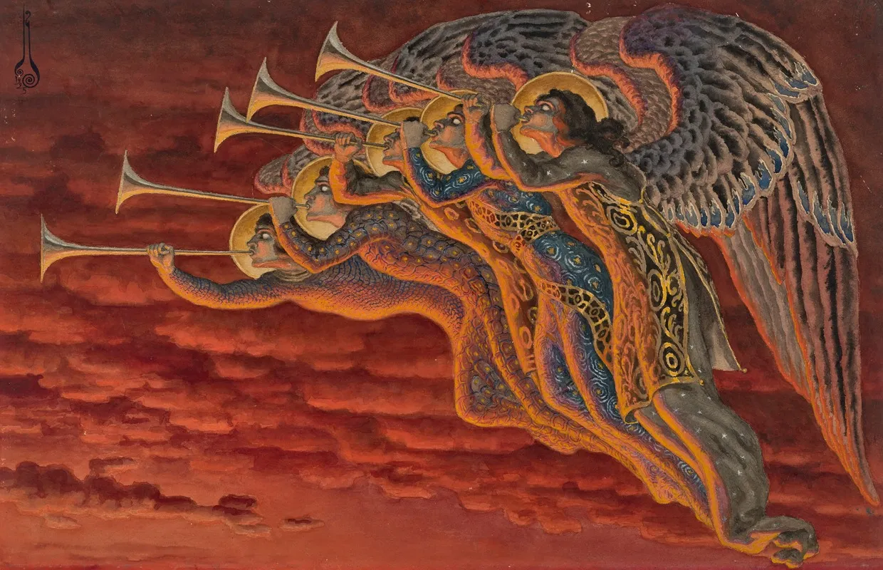 Fanfare Celeste Wall Art by Nicolas Kalmakoff - High-Resolution Digital Print