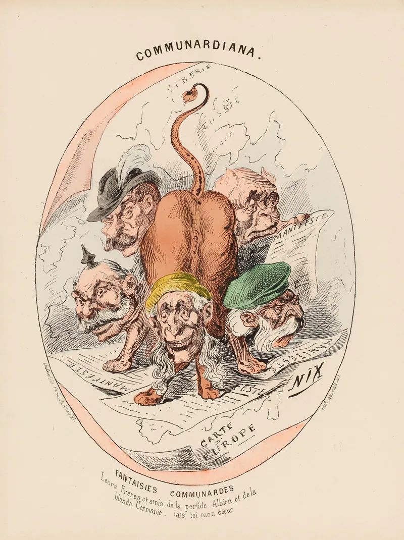 Fantaisies Communardes Leurs Freres Et Amis De La Perfide Albion Et De La Blonde Germanie Ta Wall Art by Henri Demare - High-Resolution Digital Print