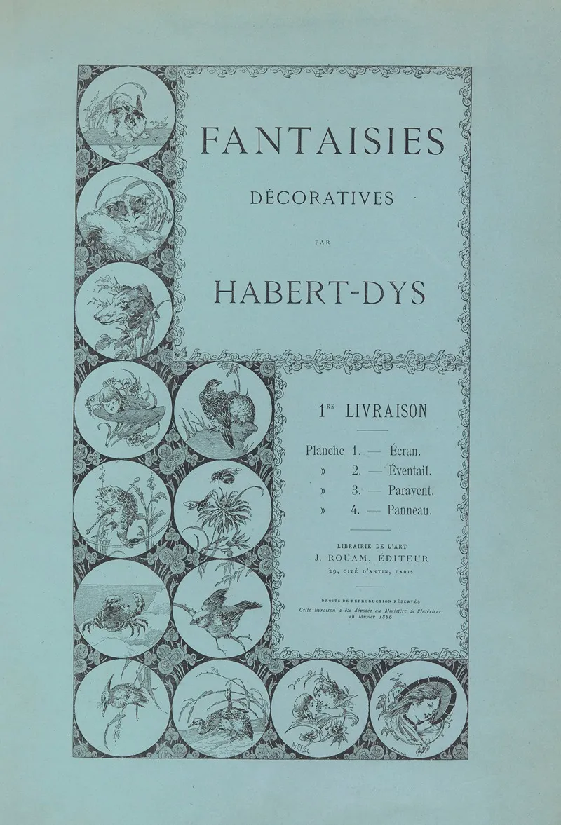 Fantaisies Decoratives Pl 01 Wall Art by Jules Habert-Dys - High-Resolution Digital Print