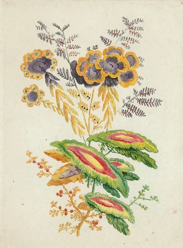 Fantastic Flowers From New Suite Of Notebooks Of Ideal Flowers For The Use Of Designers And Painters Wall Art by Anne Allen - High-Resolution Digital Print