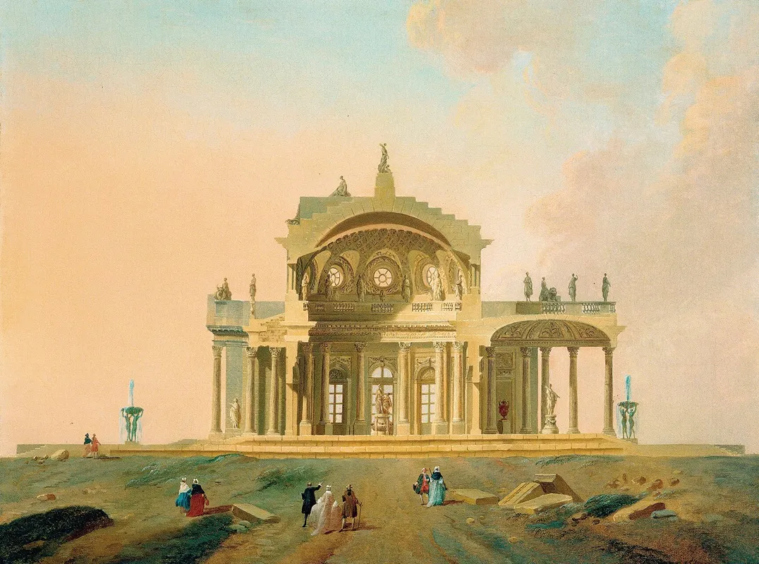 Fantastical Architectural Study With Figures