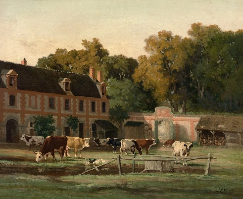 Farm In The Valley Of The Auge Wall Art by Louis Coignard - High-Resolution Digital Print