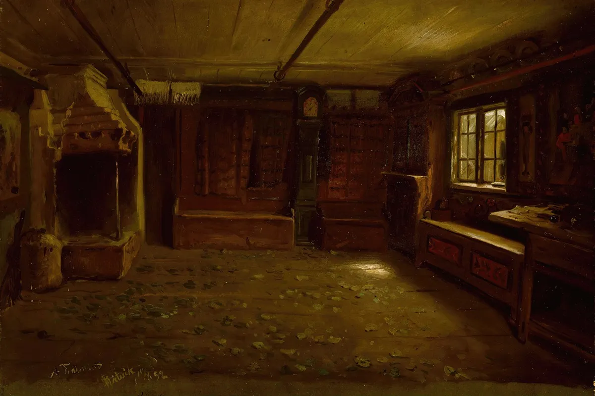 Farm Interior 3 Wall Art by Adolph Tidemand - High-Resolution Digital Print