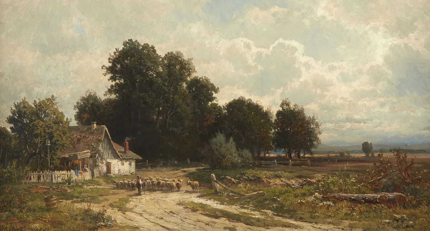 Farm Near Rockaway Morris County New Jersey Wall Art by Carl Philipp Weber - High-Resolution Digital Print