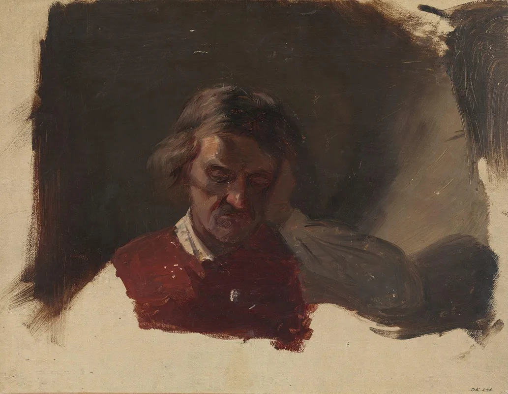 Farmer Study For Low Church Devotion Wall Art by Adolph Tidemand - High-Resolution Digital Print