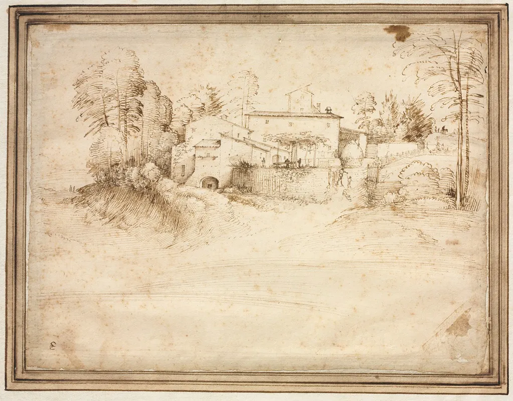 Farmhouse On The Slope Of A Hill