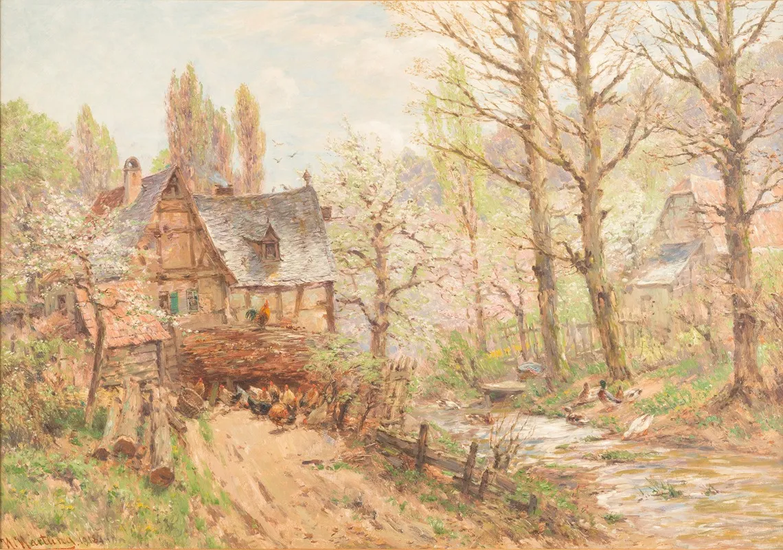 Farmstead In Spring 2 Wall Art by Heinrich Hartung - High-Resolution Digital Print