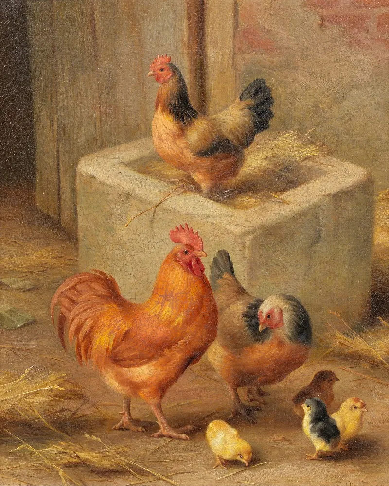 Farmyard Family Wall Art by Edgar Hunt - High-Resolution Digital Print