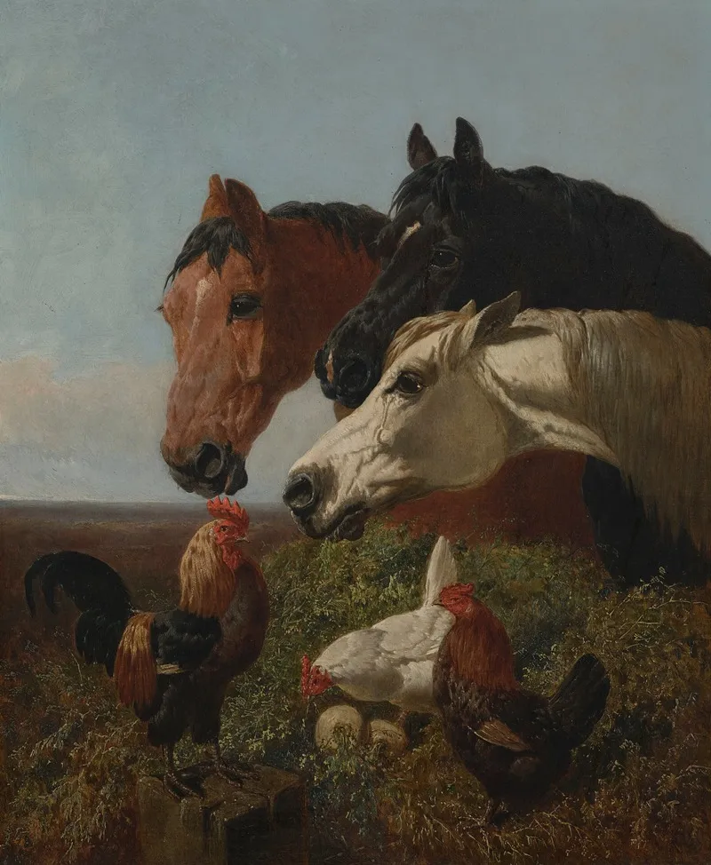 Farmyard Friends 3 Wall Art by John Frederick Herring Jr. - High-Resolution Digital Print